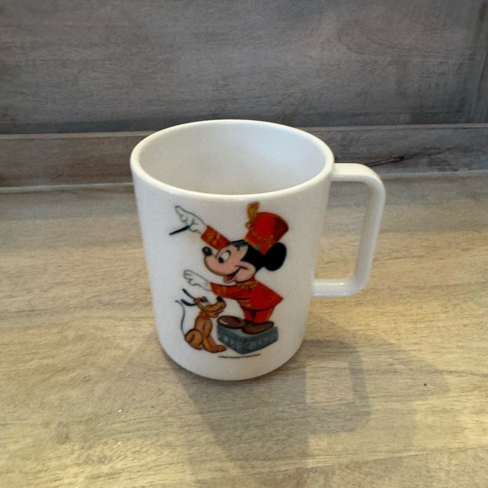 Walt‎ Disney Productions plastic Mickey Mouse mug. 3.5 inches